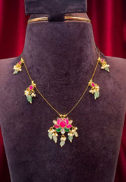 Beautiful invisible chain with kundan stone