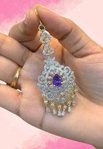 Load image into Gallery viewer, Beautiful tikka with purple colour stone
