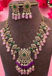 Beautiful necklace with morganite stones