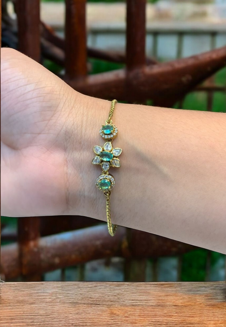 Simple bracelet with green stones -perfect for any occasion