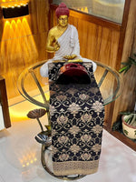 Load image into Gallery viewer, Pure Crepe Khadi Silk Saree With Finest Elegant Zari Wooven Pallu Having Fancy Tassels With Zari Wooven Border With Meenakari Weaving In Full Saree With Butti Blouse Which Comes With Hand Dyeing With Running Blouse