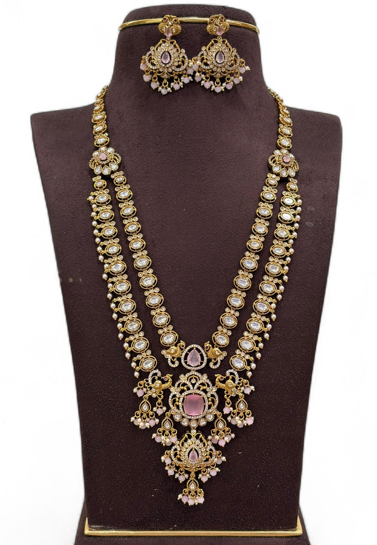 Beautiful two layer long haram with red stone