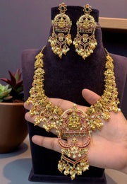 Beautiful nakshi haram with jadav kundan stone