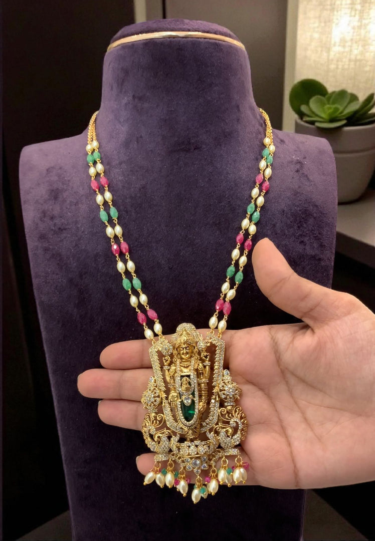 Beautiful beads haram with balaji pendant
