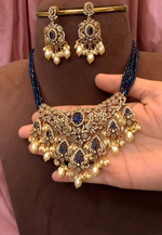 Load image into Gallery viewer, Beautiful short haram with purple stone
