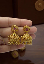 Load image into Gallery viewer, Beautiful mini jumkhas with green and pink stone
