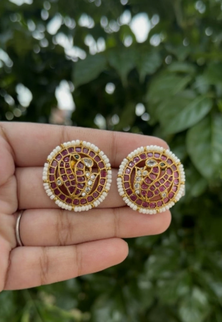 Beautiful studs with peacock design