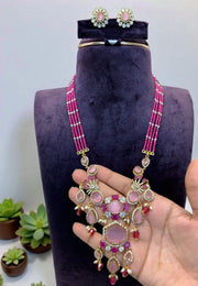 Beautiful beads haram with moissanite stones pendant