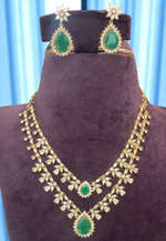 Load image into Gallery viewer, Gj polish two layer necklace with green stone
