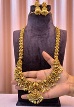 Load image into Gallery viewer, Traditional nakshi long haram with Laxmi Devi motive
