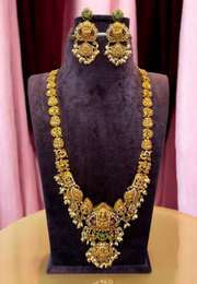 Traditional long 3d haram with guttapusalu hangings