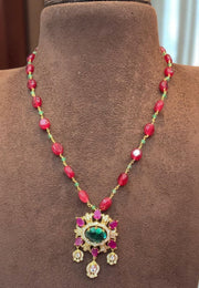 Beautiful beads short chain with ruby beads