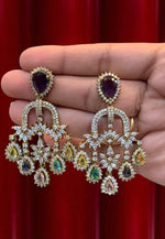 Load image into Gallery viewer, Beautiful diamond replica stone earrings
