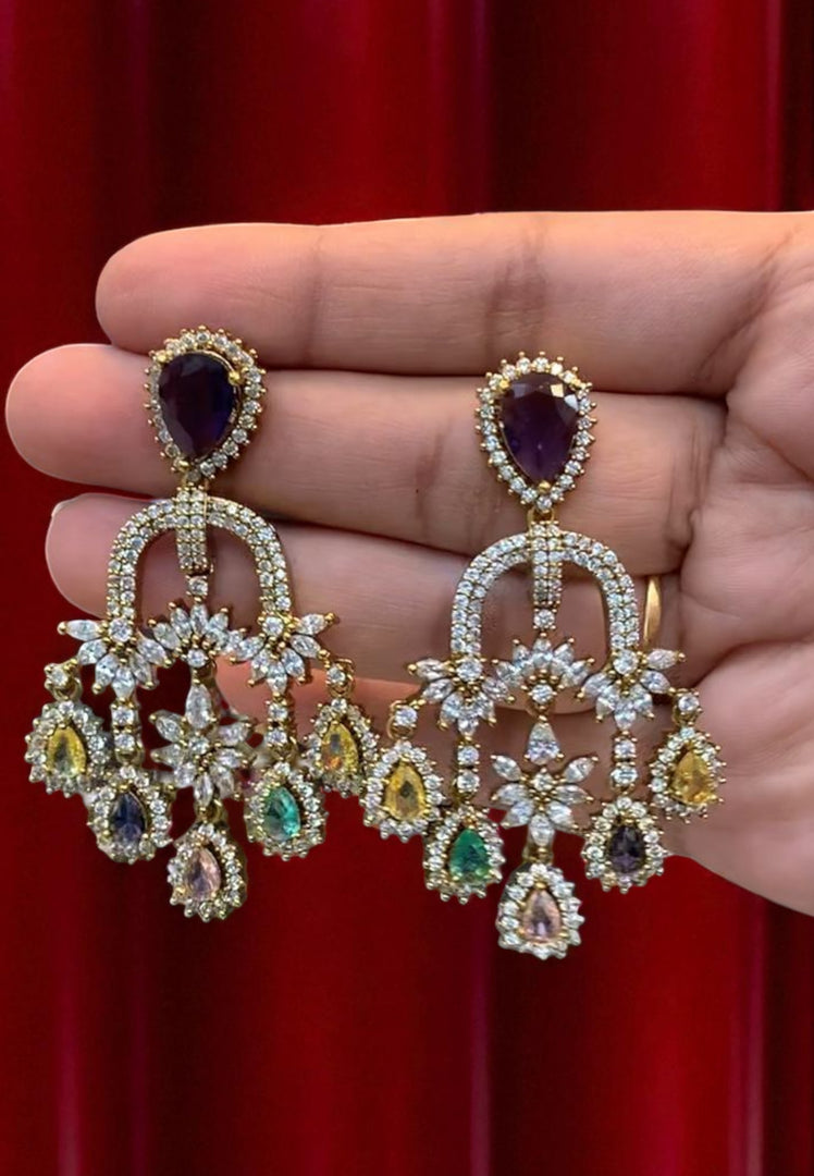 Beautiful diamond replica stone earrings