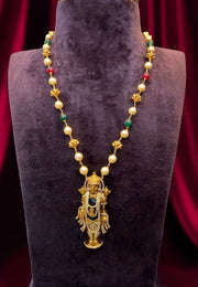Beautiful pearls chain with balaji pendant set