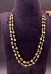 Beautiful two layer beads haram with green beads