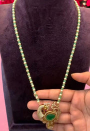 Beautiful beads chain with peacock design pendant