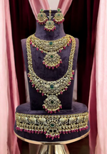 Load image into Gallery viewer, Traditional bridal sets with Victorian polish and Ruby stone
