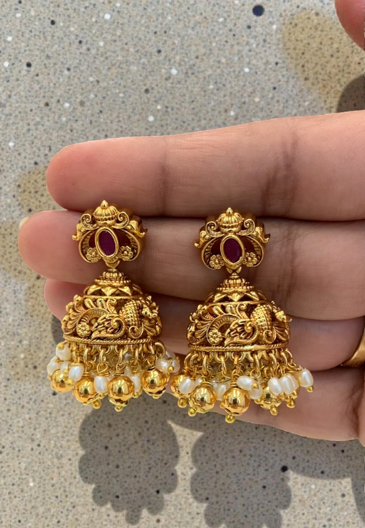 Beautiful jumkhas with ruby stone