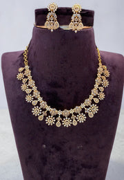 Simple short necklace with diamond replica