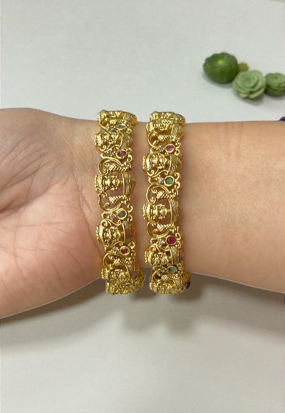 Beautiful traditional bangles with nakshi polish