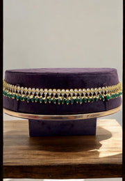Beautiful chain hip belt with green stone -perfect for any occasion