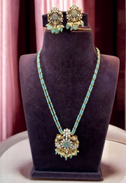 Beautiful beads haram with blue stone