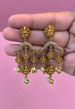 Load image into Gallery viewer, Beautiful earrings with gold finishing mam guttapusalu hangings
