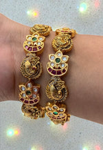 Load image into Gallery viewer, Beautiful uncut stones bangles with jadav kundan stone