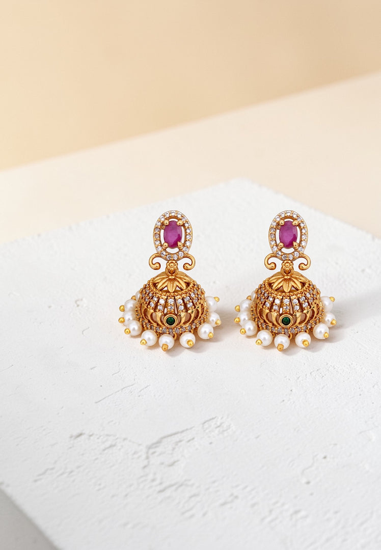 Beautiful jumkhas with pink stone