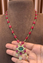 Load image into Gallery viewer, Beautiful beads short chain with ruby beads
