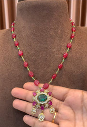 Beautiful beads short chain with ruby beads