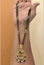 Load image into Gallery viewer, Beautiful black beads chain with balaji pendant

