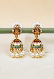Beautiful jumkhas with green and pink stone
