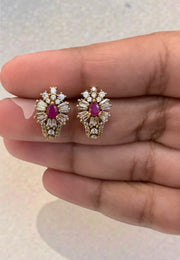 Beautiful studs with pink stone