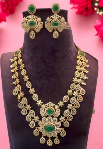 Beautiful Victorian polish necklace with green stone