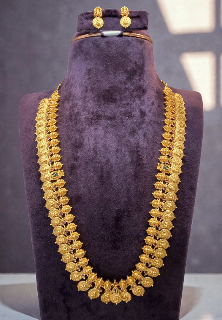 Beautiful bottumala design long haram with Laxmi Devi motive