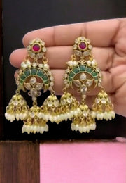 Beautiful jumkhas with guttapusalu hangings