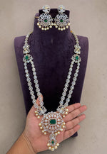 Load image into Gallery viewer, Beautiful gj polish long haram with green stone