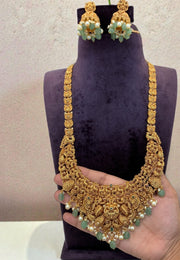 Traditional long haram with green beads and without god Motive