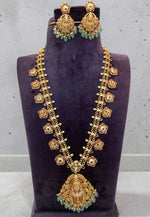 Load image into Gallery viewer, Traditional long haram with green beads and nakshi polish