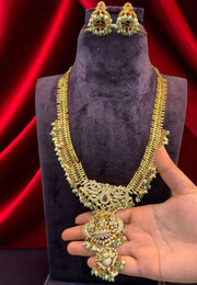 Traditional long haram with green beads and jalebi haram