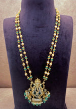 Load image into Gallery viewer, Beautiful two layer beads haram with Vinayaka pendant
