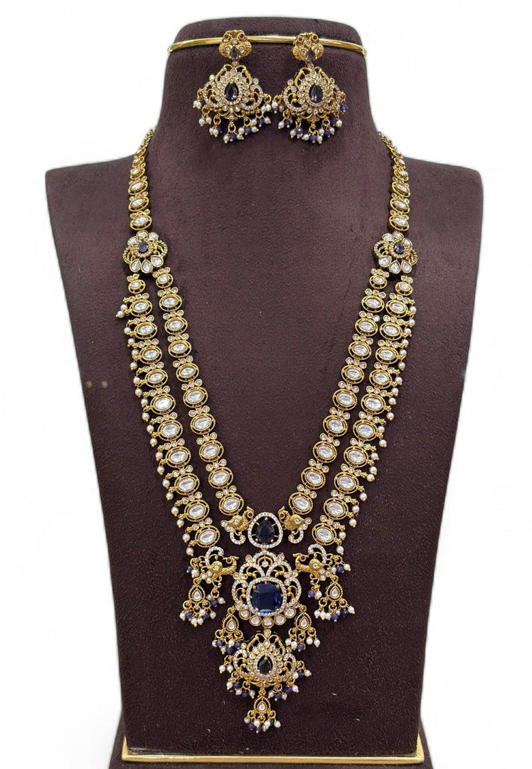 Beautiful two layer long haram with red stone