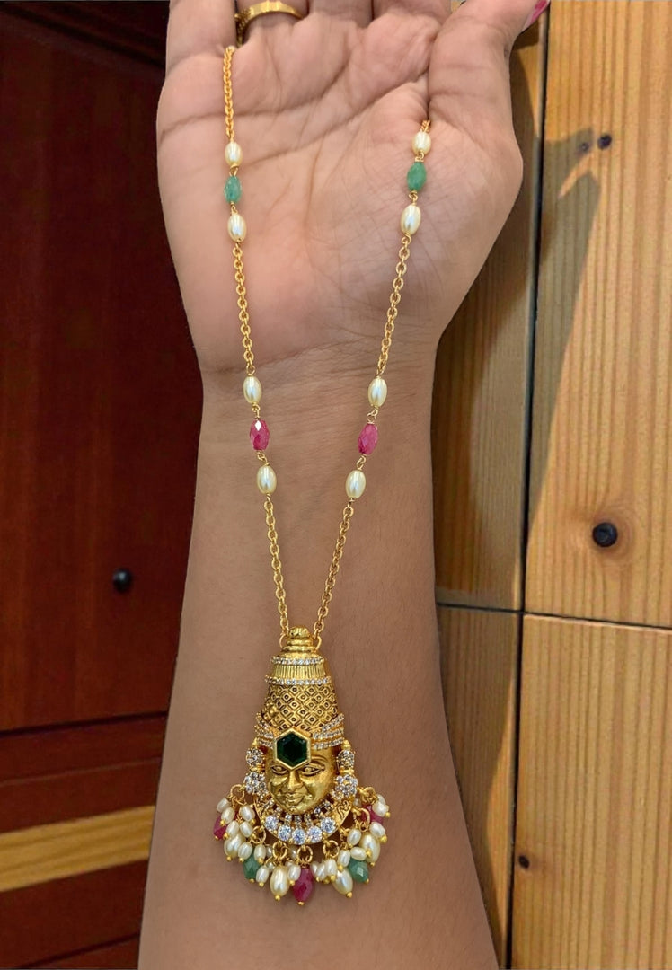 Beautiful chandraharam chain with balaji pendant