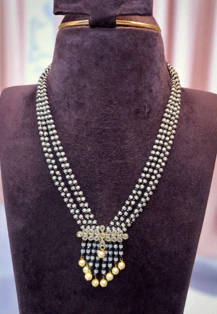 Beautiful pearls chain with purple beads