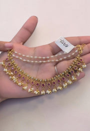 Beautiful champaswaralu with pink stone