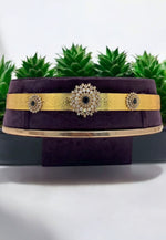 Load image into Gallery viewer, Beautiful hip belt adult size with purple colour stone 3 pendants
