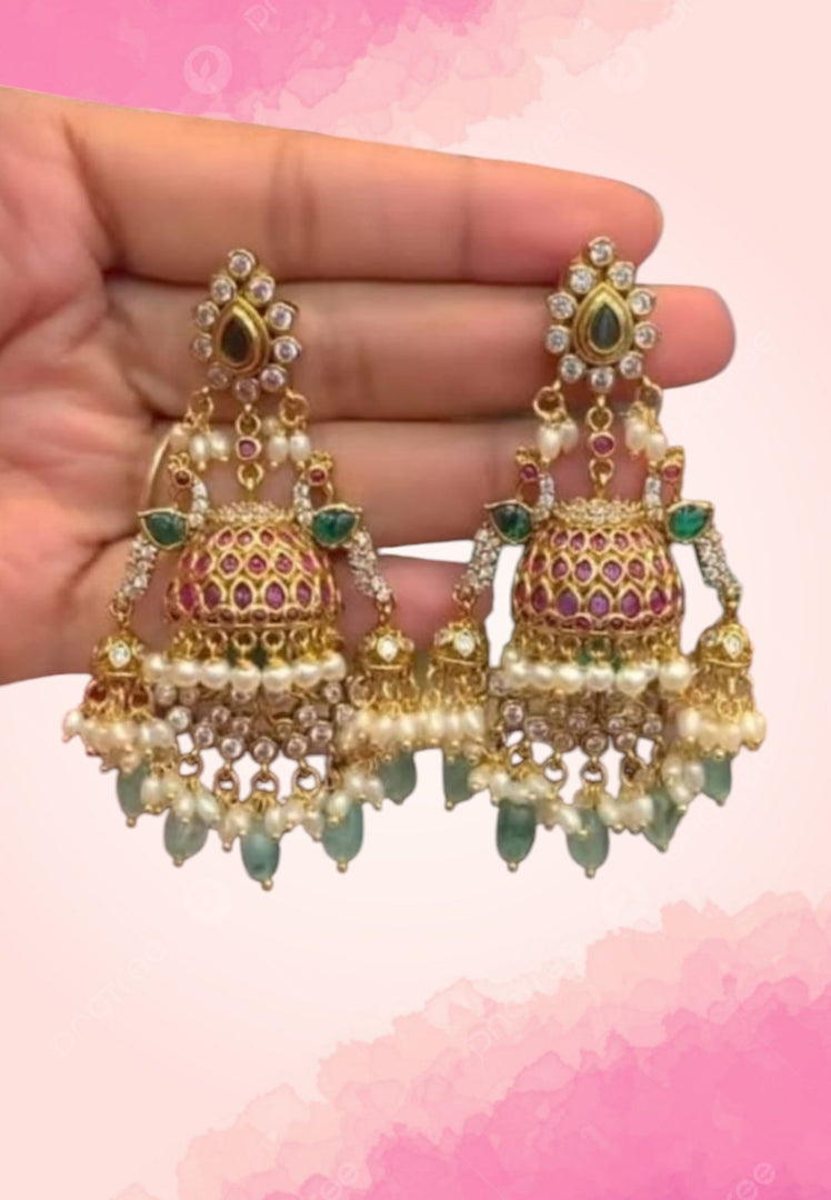 Beautiful earrings with guttapusalu hangings