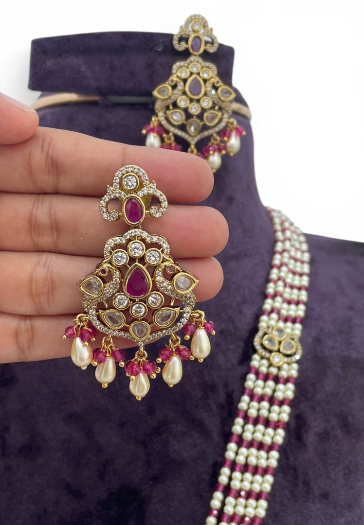 Beautiful beads haram with ruby beads and pearls